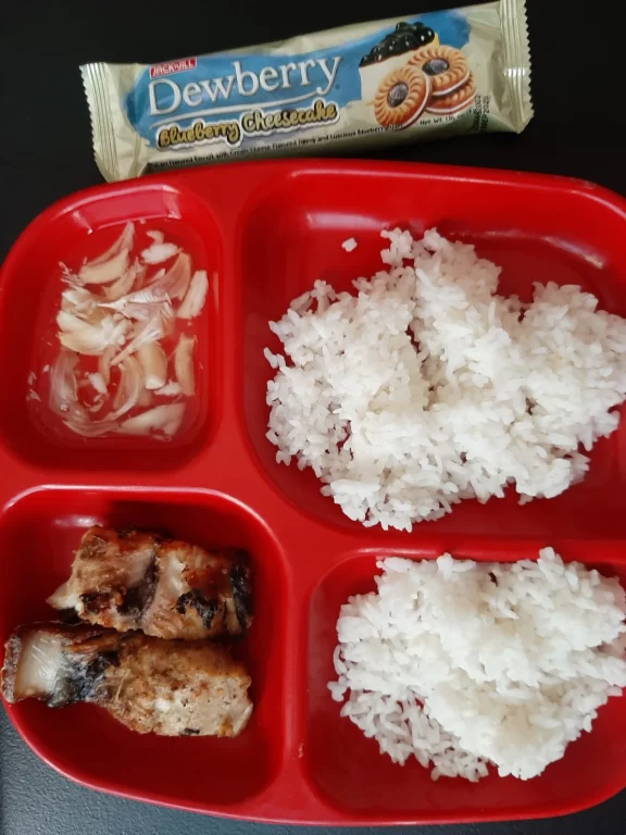 A classic combination of Fried Fish and Rice plus garlicky vinegar dip and even dessert by Hans Amancio